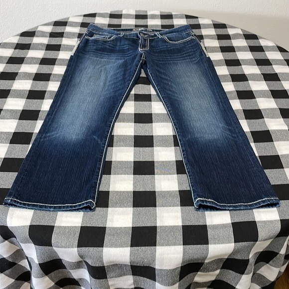 Buckle BKE Culture Cropped Capri Jeans Size 30 x 26 Stretch Metallic Flap Pocket - Picture 13 of 13